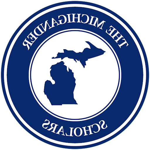 Logo for the Michigander Scholars, which fearures a graphic depiction of the state of Michigan